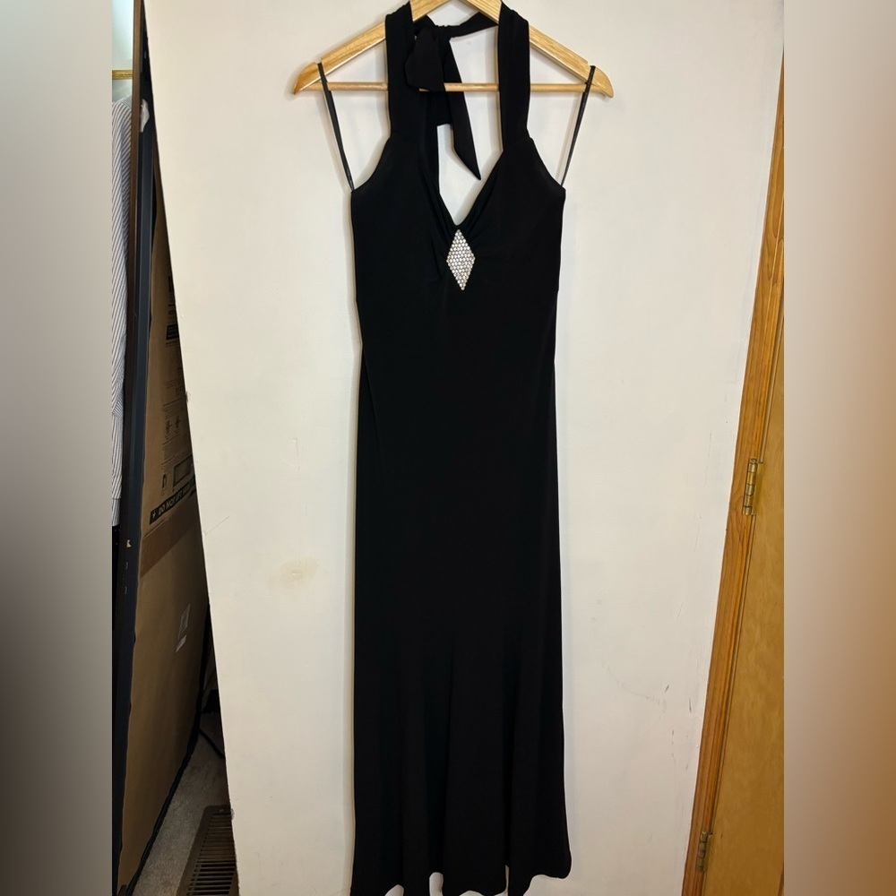 Jessica McClintock For Gunne Sax Art Deco black Maxi Formal